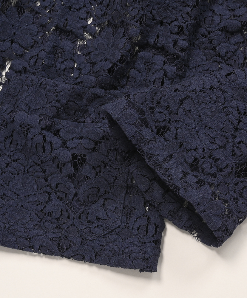 Widespread Collar Shirt - Raschel Lace Navy/ネイビー L(MEN)