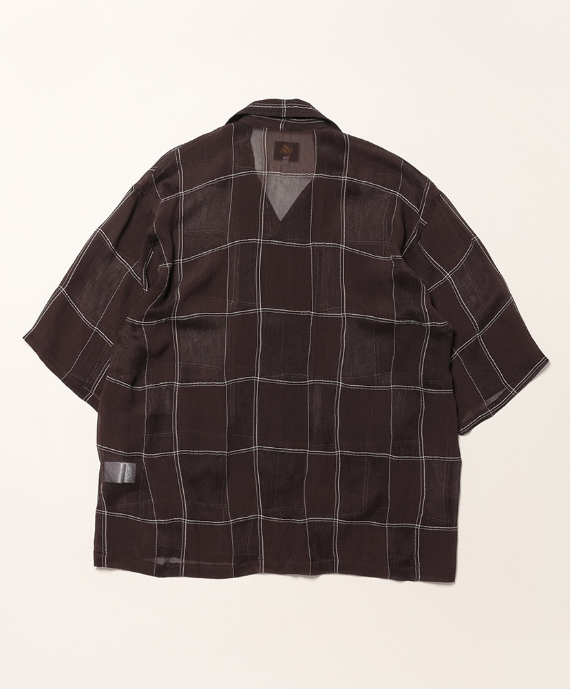 Cabana Shirt - Cupra Crepe Plaid Brown/ブラウン L(MEN)