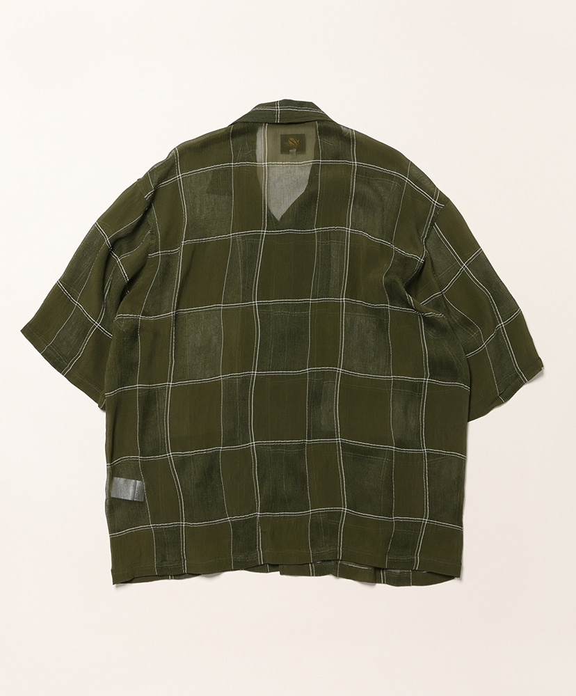 Cabana Shirt - Cupra Crepe Plaid Olive/オリーブ L(MEN)