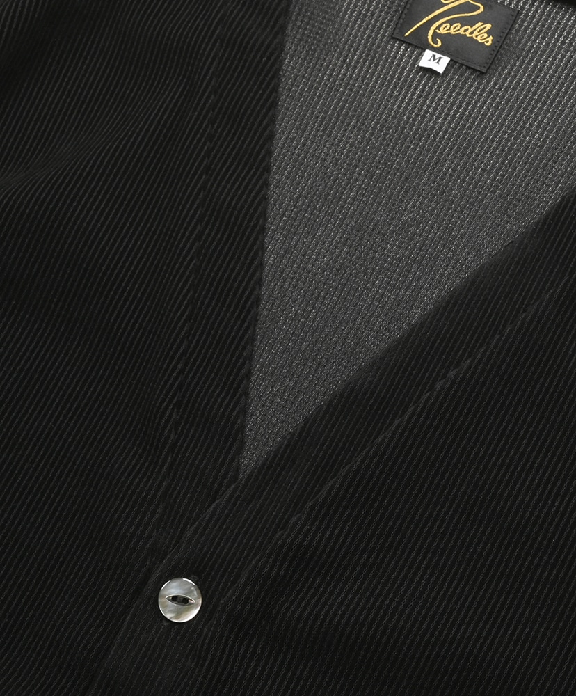 V-Neck Cardigan - Flocked Stripe Lace Black/ブラック L(MEN)