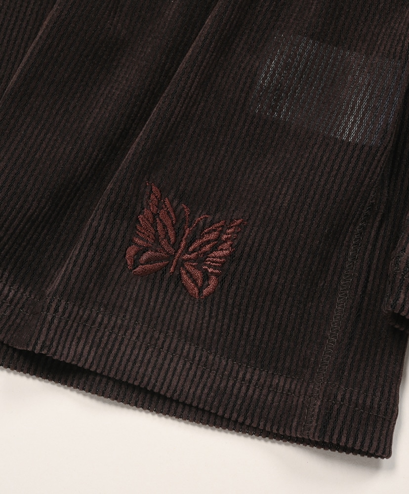 V-Neck Cardigan - Flocked Stripe Lace Brown/ブラウン L(MEN)