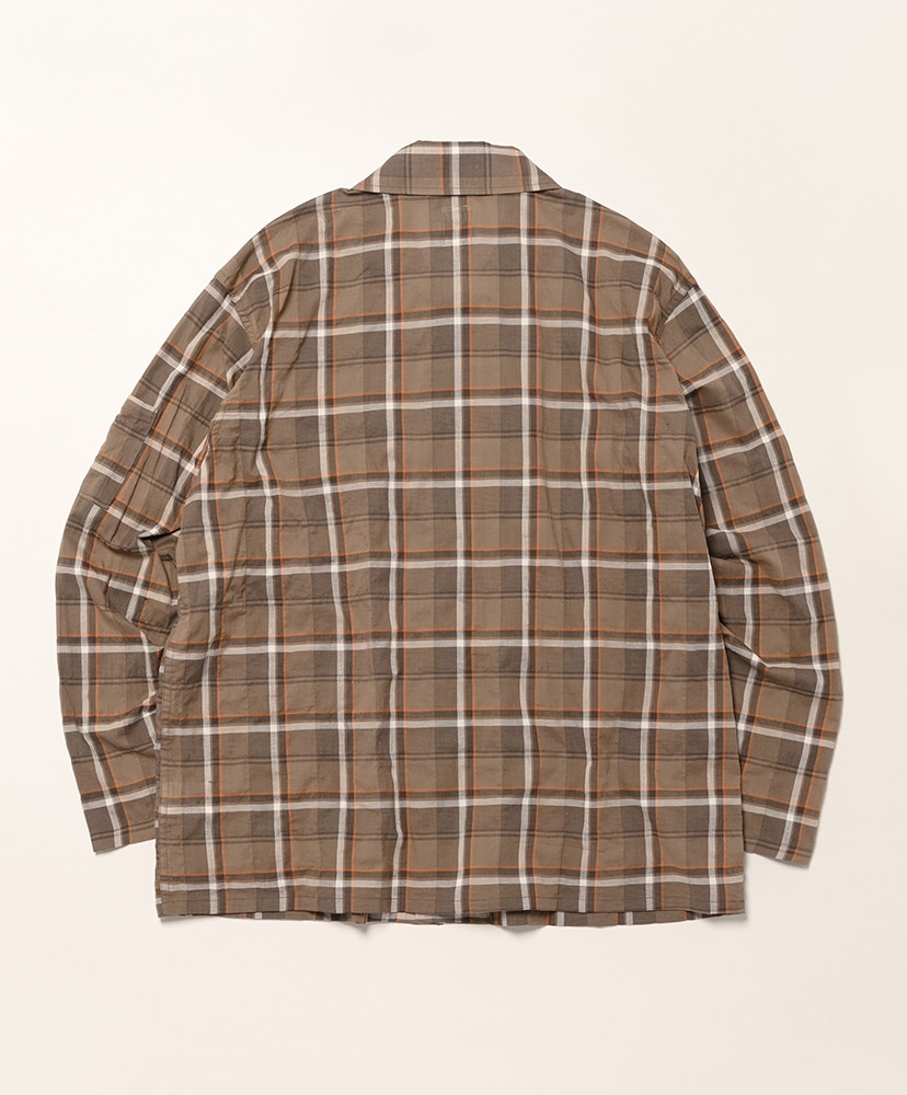 Ranger Shirt - Lawn Shirring / Plaid Brown/ブラウン L(MEN)