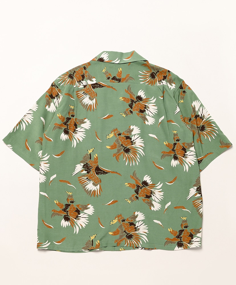 S/S Open Collar Shirt - Eagle Green/グリーン L(MEN)