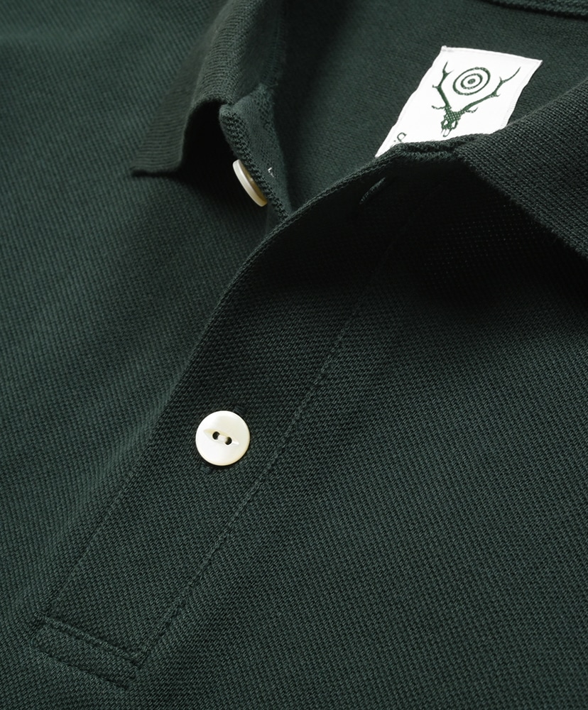 S/S Polo Shirt - Cotton Pique Green/グリーン L(MEN)