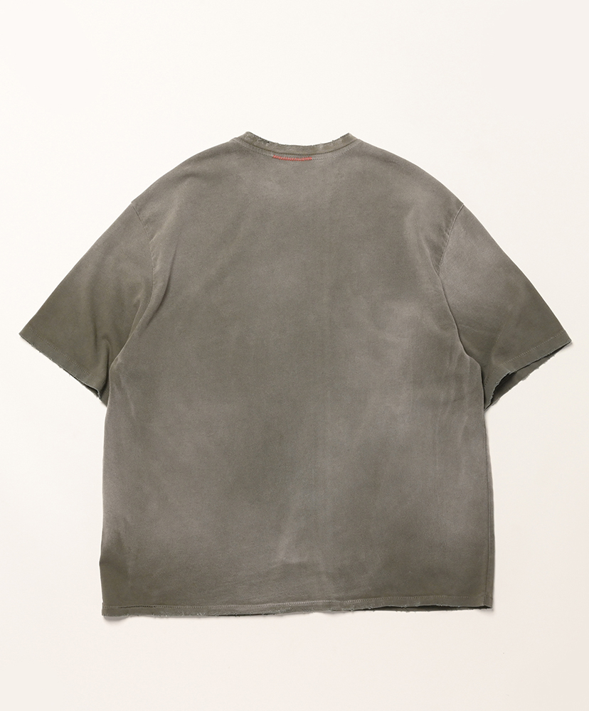Oversize Crop T-Shirts Aged Olive Green/オリーブグリーン L(MEN)