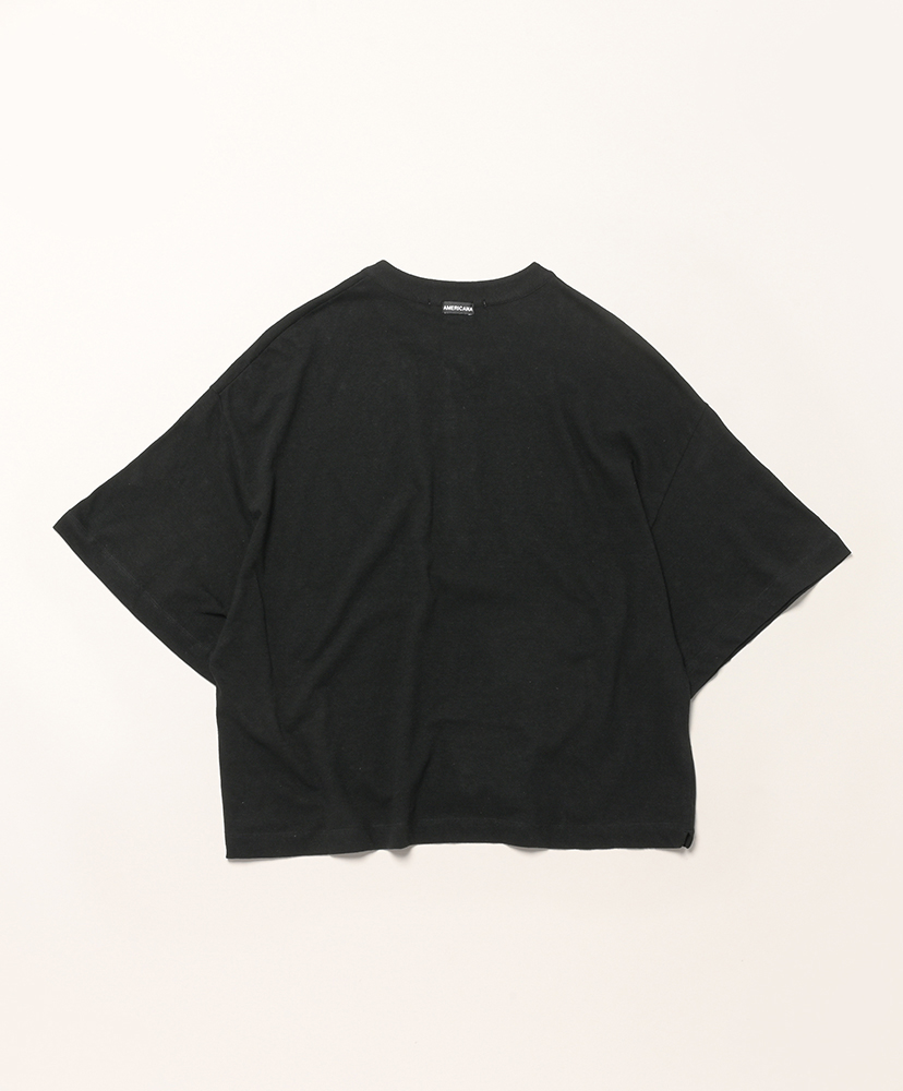 ヘンリーネック ワイド T ブラック ONE(WOMEN)