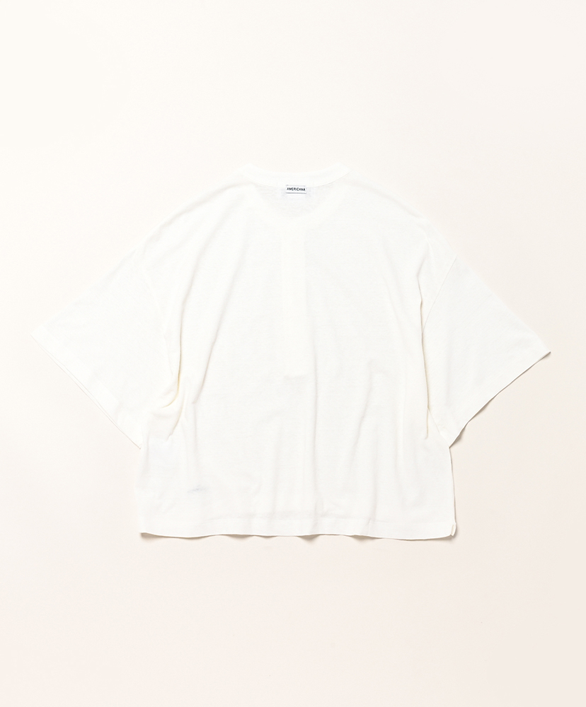 ヘンリーネック ワイド T ホワイト ONE(WOMEN)