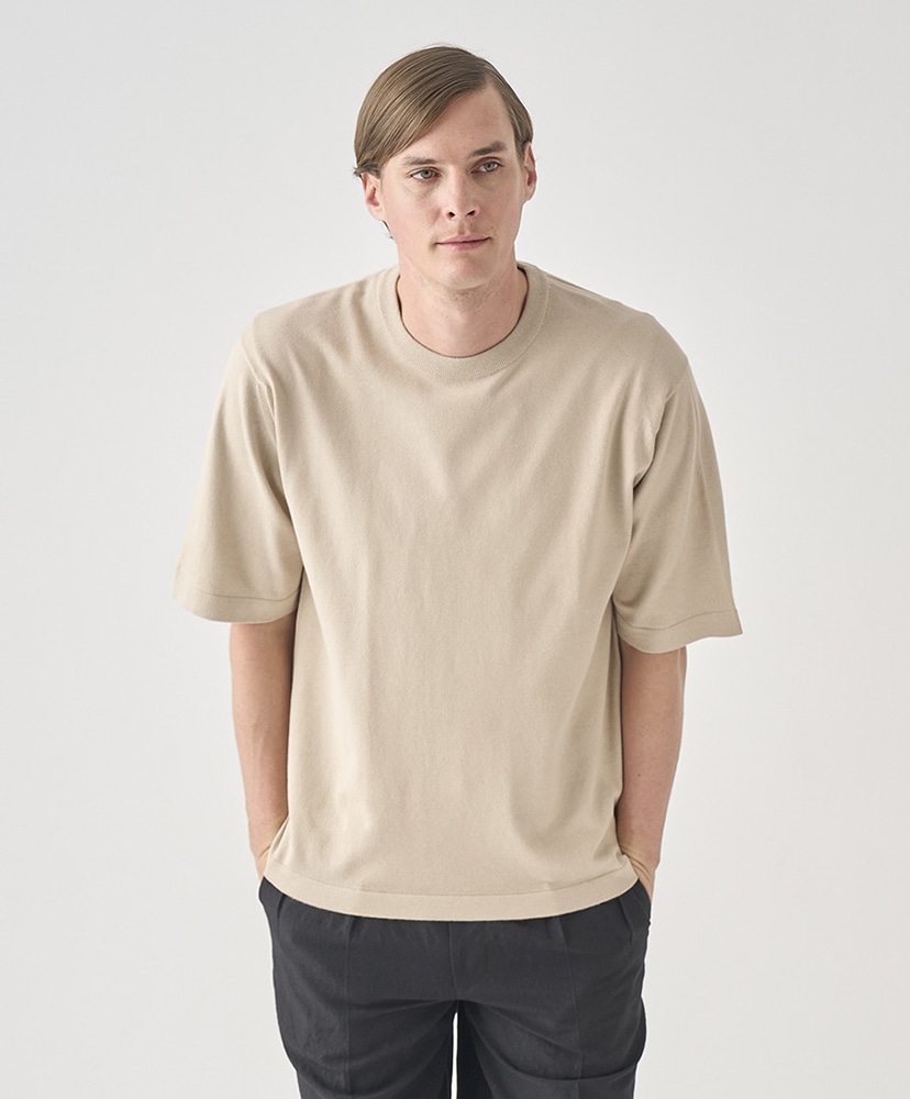 Tindall - ウェルトヘム半袖コットンニットTシャツ Almond/アーモンド L(MEN)