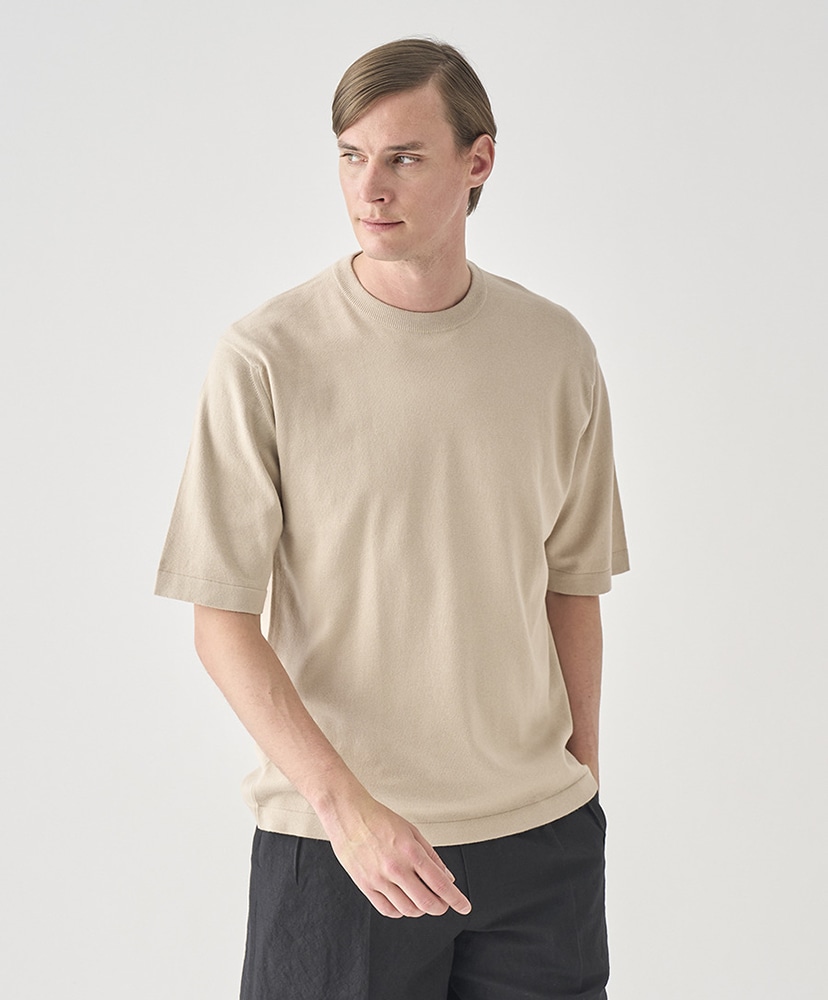 Tindall - ウェルトヘム半袖コットンニットTシャツ Almond/アーモンド L(MEN)