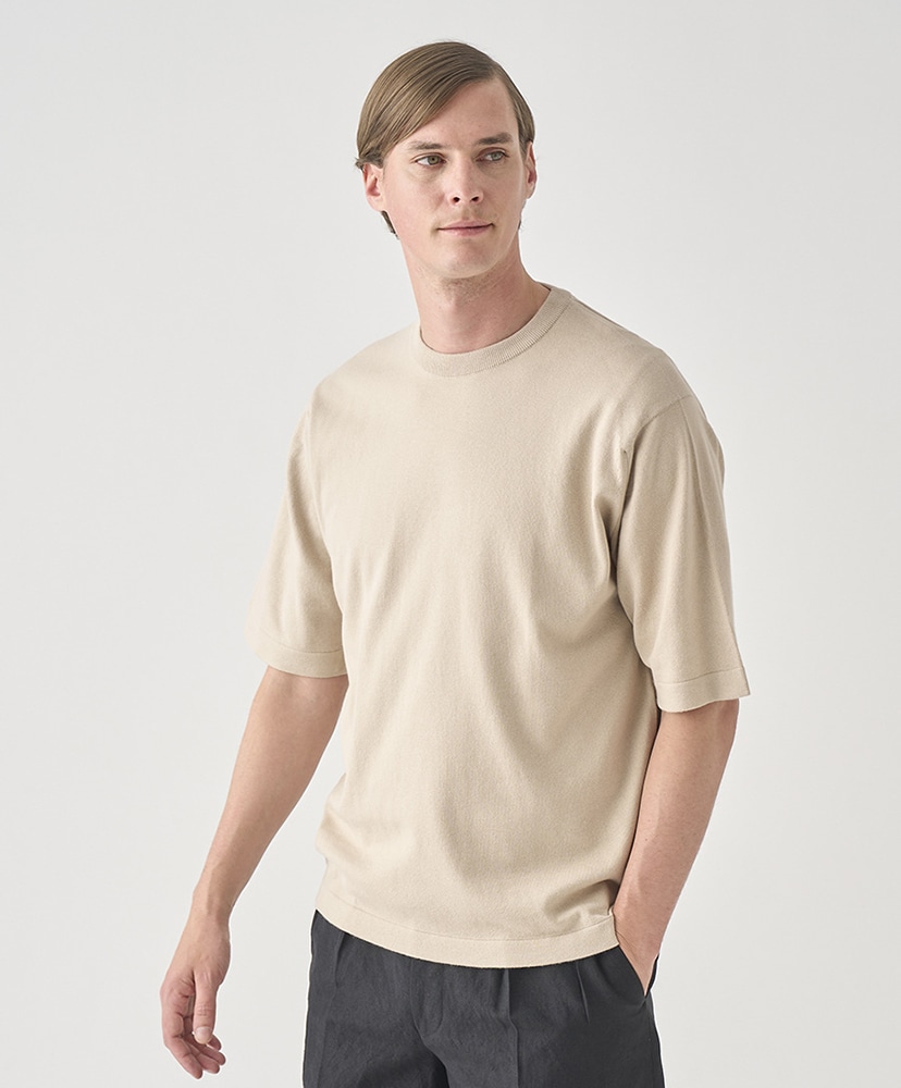 Tindall - ウェルトヘム半袖コットンニットTシャツ Almond/アーモンド L(MEN)