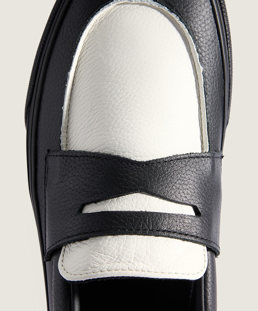 ローファー 53 Black×Marshmallow/ブラック×マシュマロ 28cm