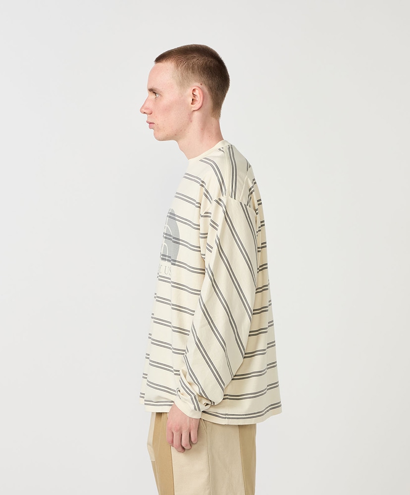 Field Long Sleeve Striped Tee ST/ストーン L(MEN)