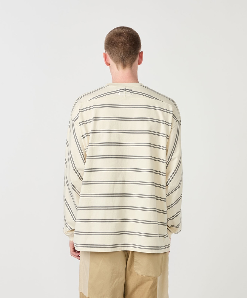 Field Long Sleeve Striped Tee ST/ストーン L(MEN)