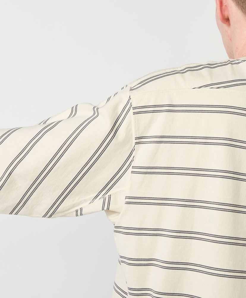 Field Long Sleeve Striped Tee ST/ストーン L(MEN)