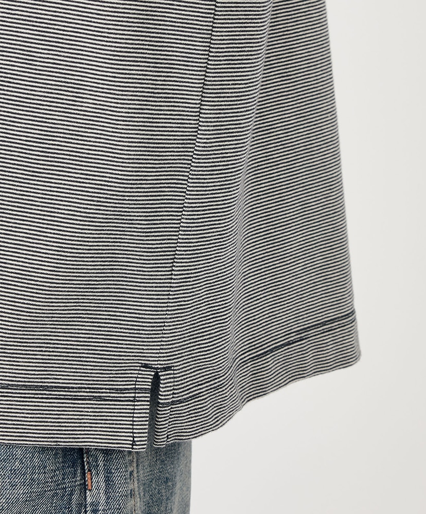 Micro Stripe Pocket Tee NW/ネイビー×ホワイト L(MEN)