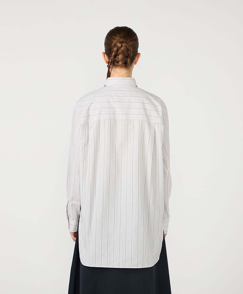 Regular Collar Stripe Wind Shirt H/グレー 0(WOMEN)