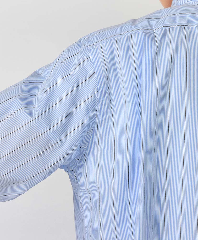 Regular Collar Stripe Wind Shirt SX/サックス 0(WOMEN)