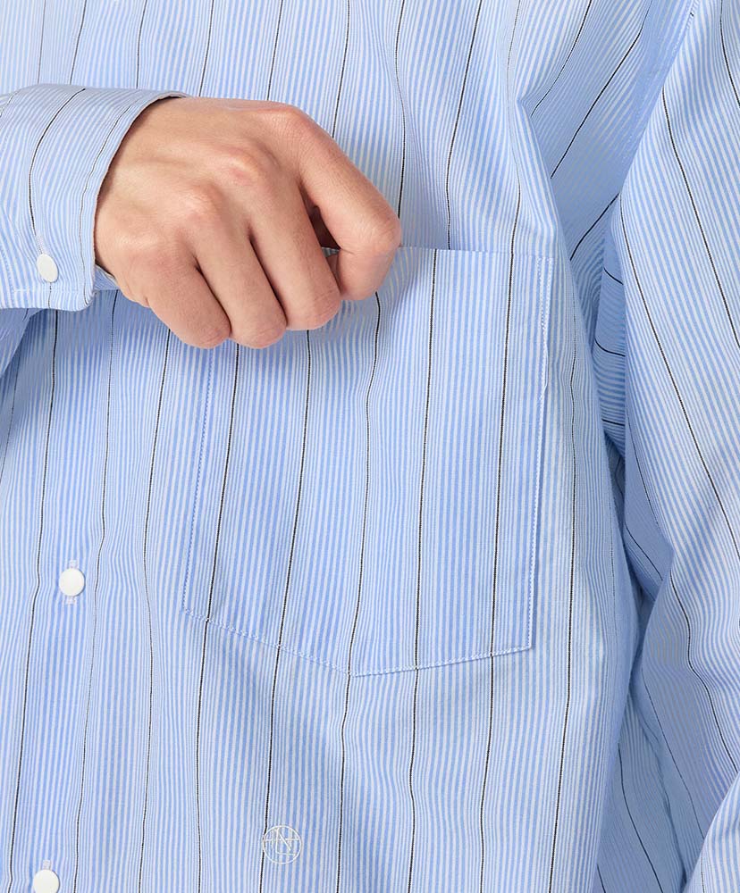 Regular Collar Stripe Wind Shirt SX/サックス 0(WOMEN)