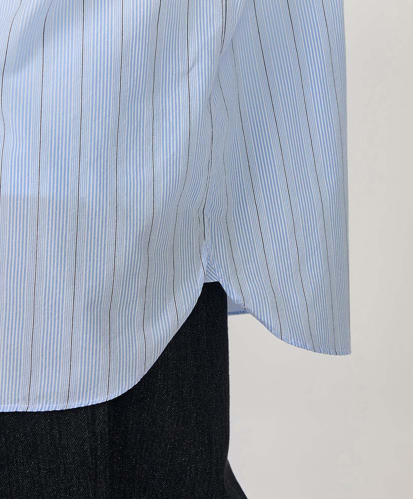 Regular Collar Stripe Wind Shirt SX/サックス 0(WOMEN)