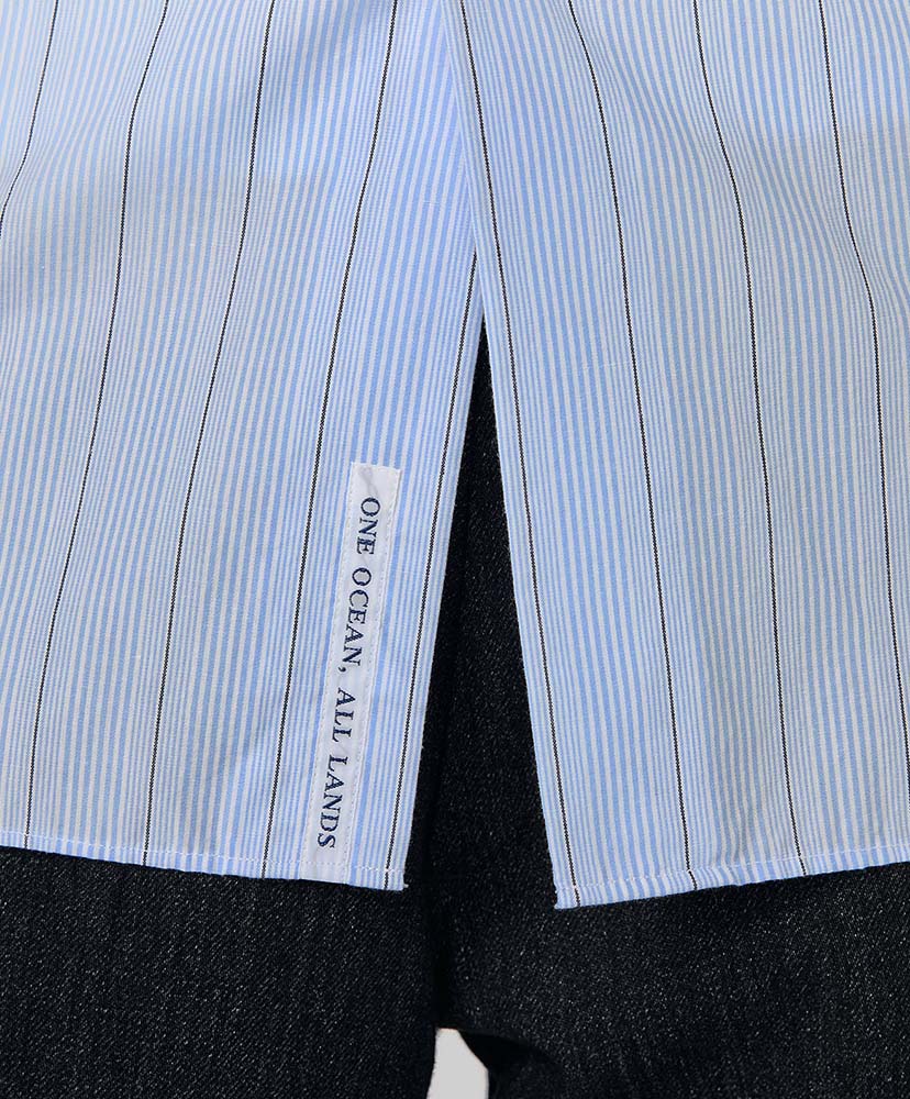 Regular Collar Stripe Wind Shirt SX/サックス 0(WOMEN)