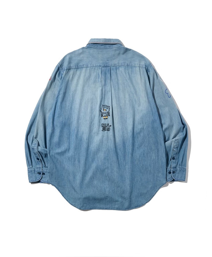 ラッキーエンブロイダリーシャツ AGインディゴ/エイジングインディゴ 2XL(MEN)