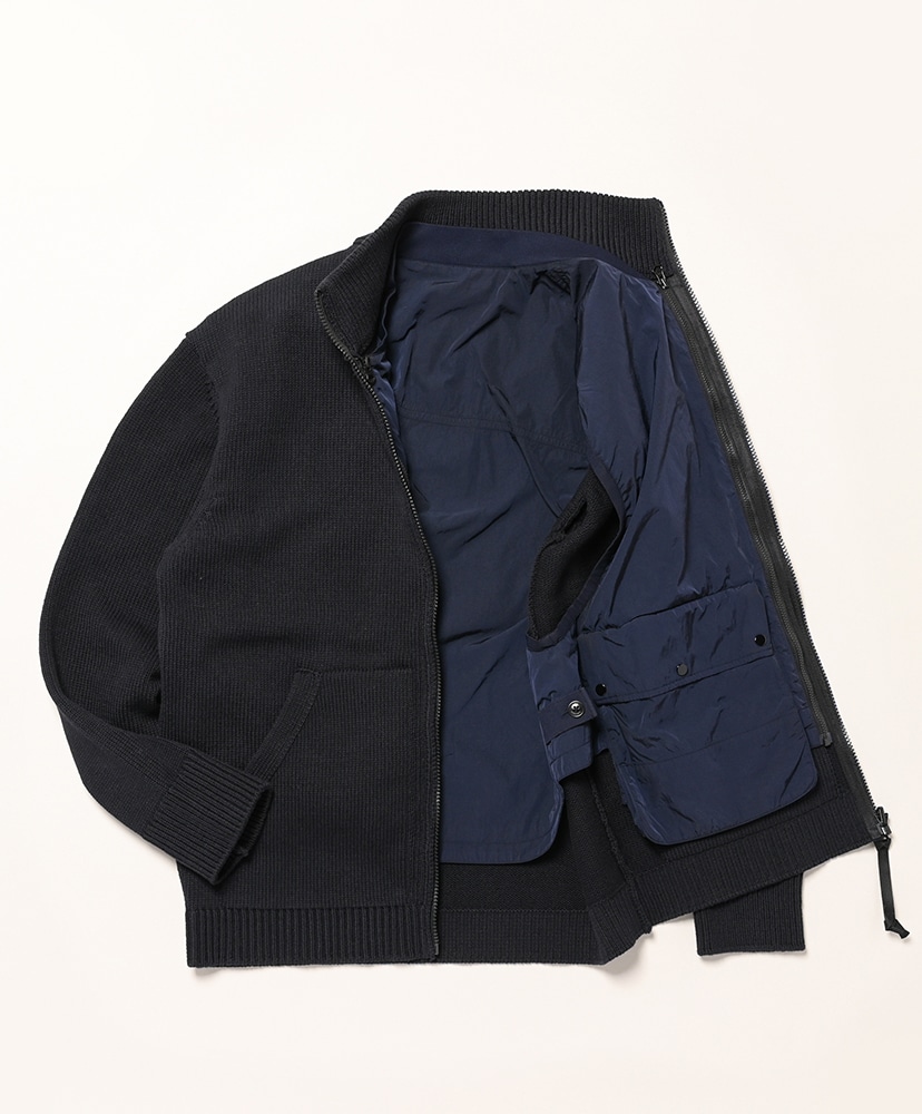 Cotton Mixed Zipped Cardigan Total Eclipse - Blue/トータルエクリプス ブルー L(MEN)