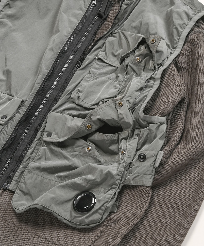 Cotton Mixed Zipped Cardigan Gunmetal - Grey/ガンメタル グレー L(MEN)