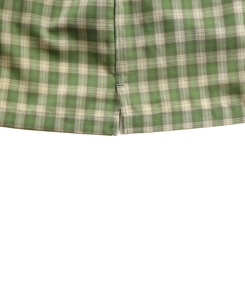 Open Collar Green Check/グリーンチェック L(MEN)