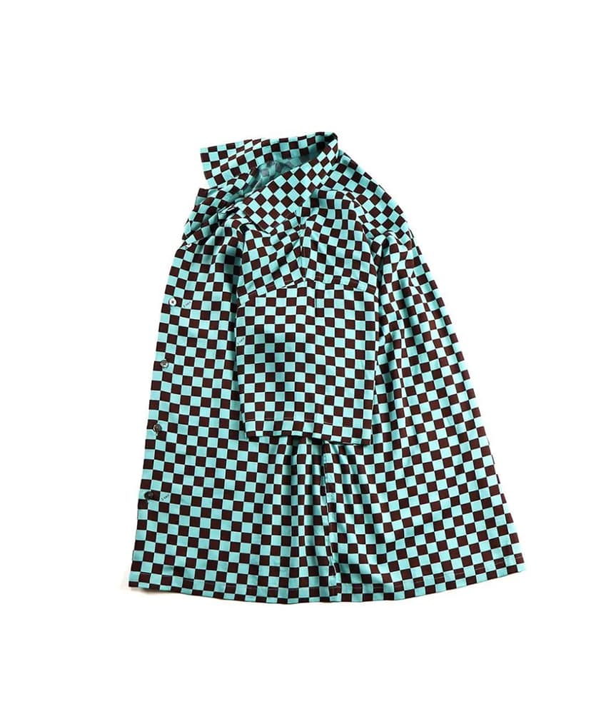 Aloha S/S Brown&Blue checker/ブラウンアンドブルーチェッカー L(MEN)