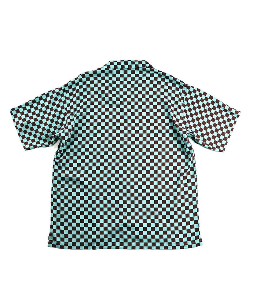 Aloha S/S Brown&Blue checker/ブラウンアンドブルーチェッカー L(MEN)