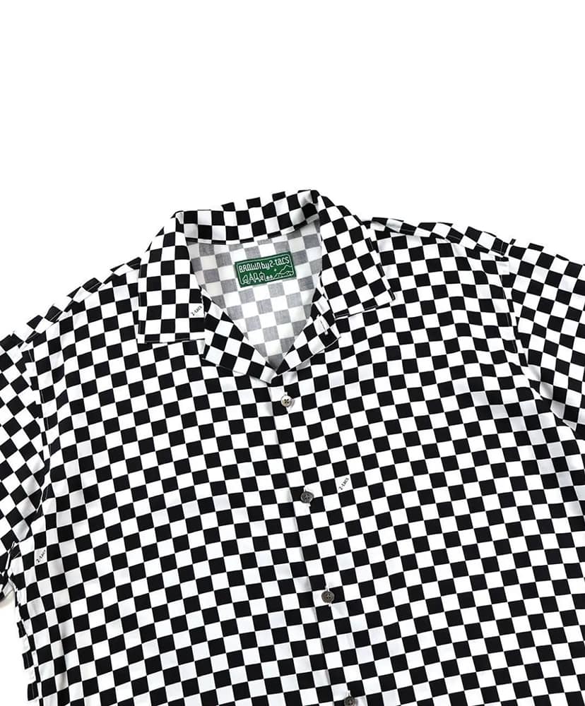 Aloha S/S White&Black checker/ホワイトアンドブラックチェッカー L(MEN)