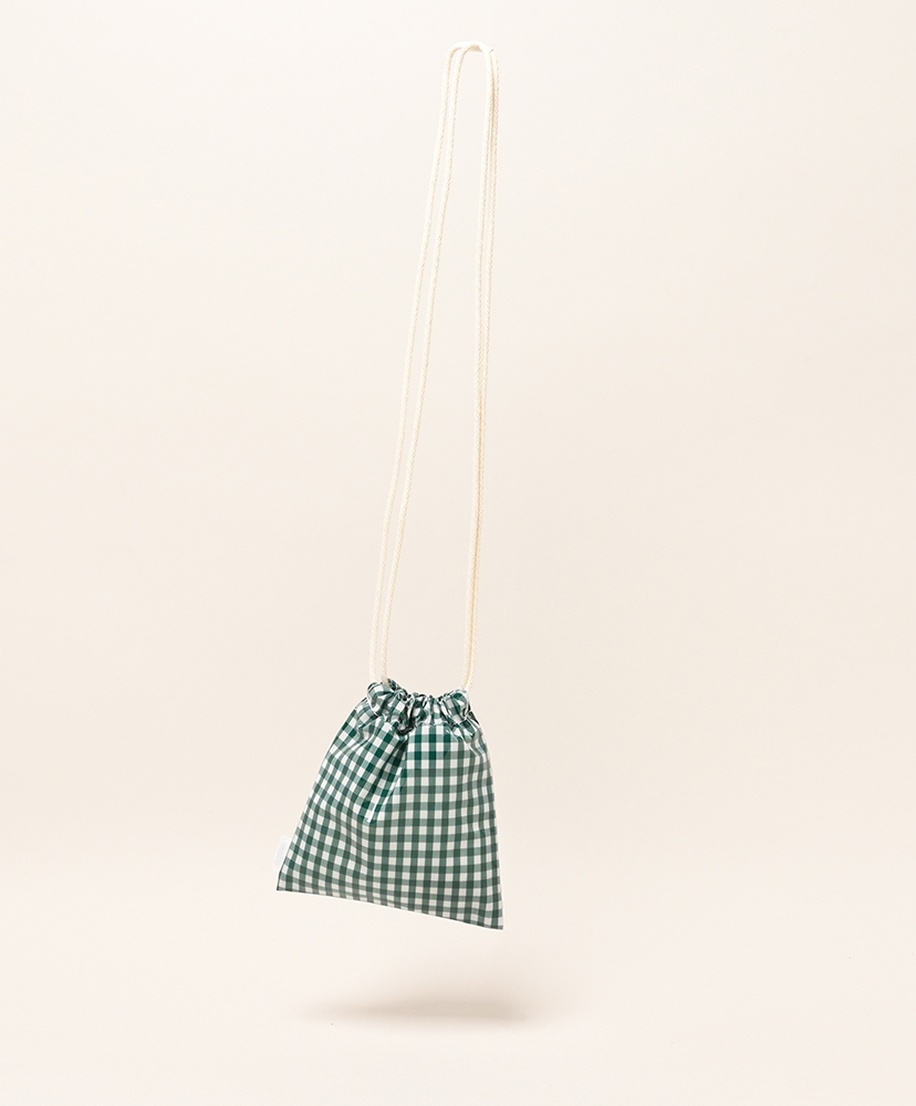 巾着 Pochette - PVC Gingham Green/ギンガムグリーン ONE