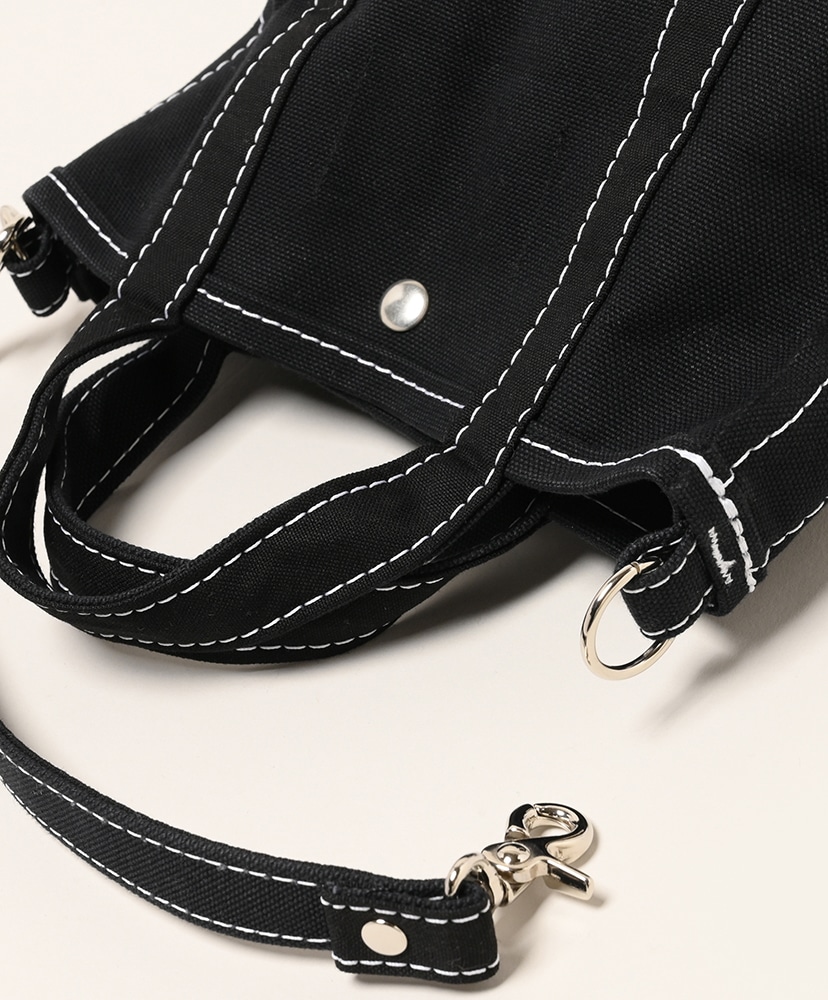 Tote Bag Minimini Black×Black(White-Stitch)/ブラック×ブラック（ホワイトステッチ） ONE