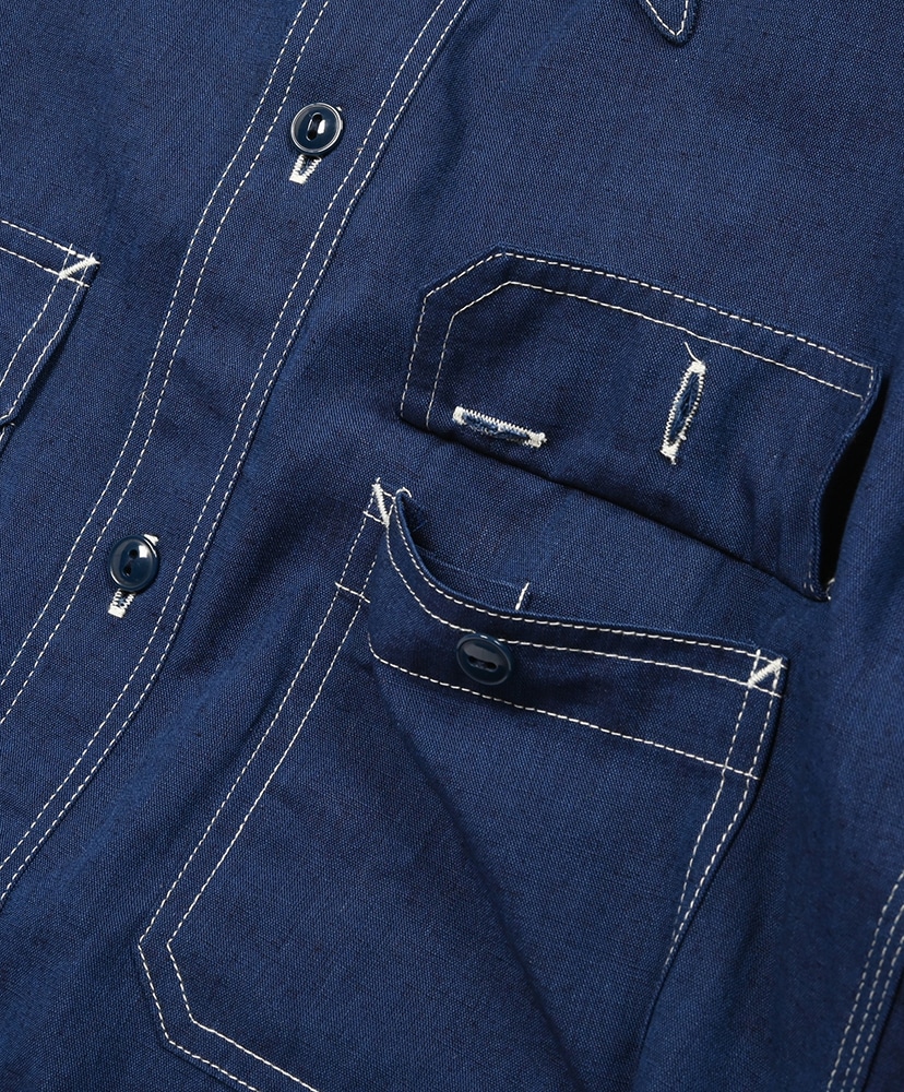 Gardener Shirt 1/2 - Indigo Chambray Indigo/インディゴ L(MEN)