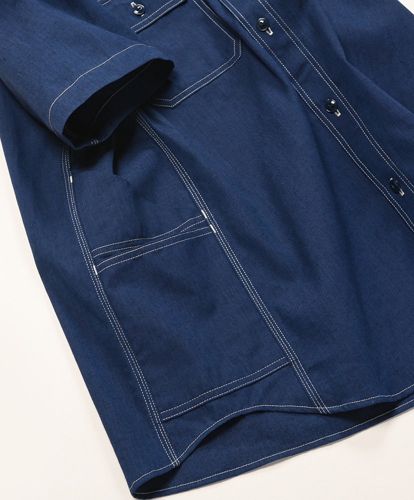 Gardener Shirt 1/2 - Indigo Chambray Indigo/インディゴ L(MEN)