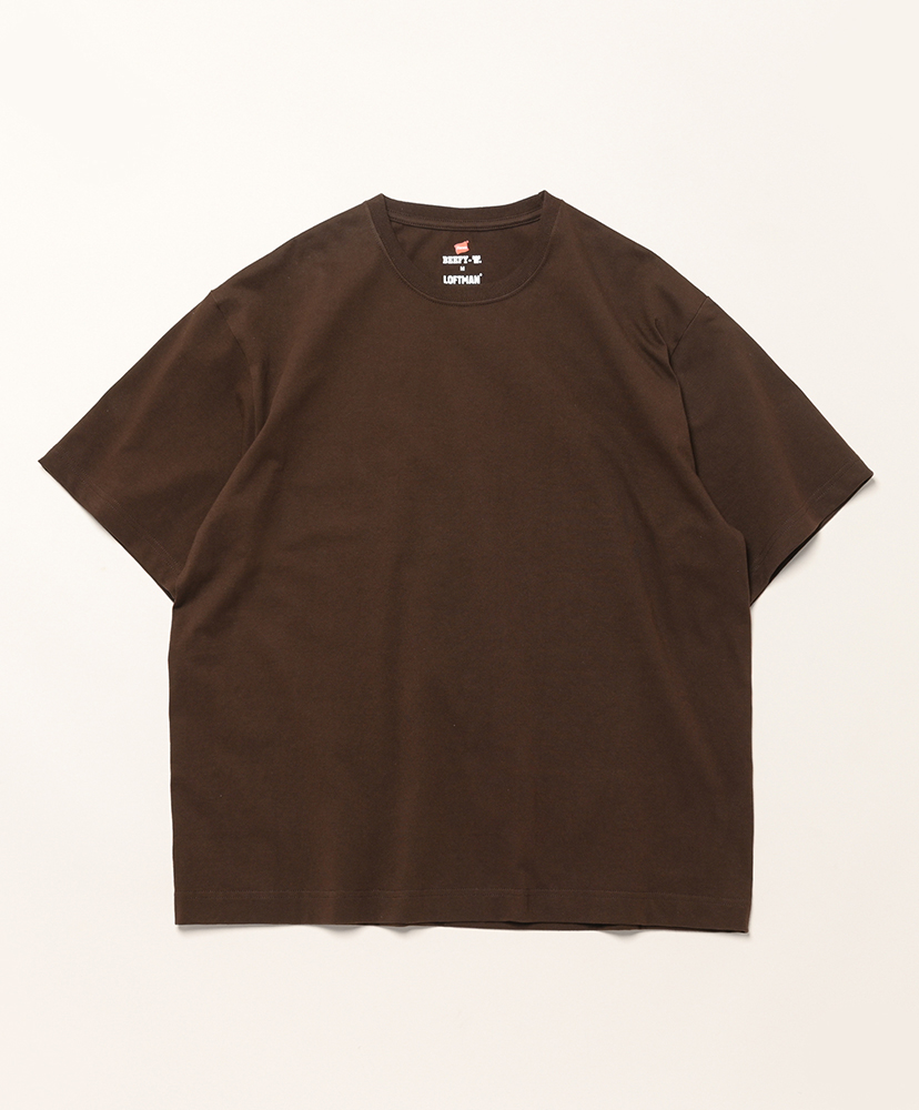 LOFTMAN別注 50th 2P BEEFY S/S T Dark Brown×Off White/ダークブラウン×オフホワイト L(MEN)