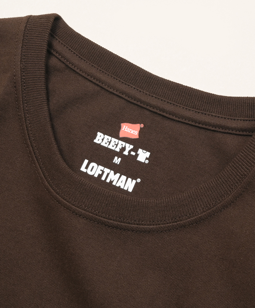 LOFTMAN別注 50th 2P BEEFY S/S T Dark Brown×Off White/ダークブラウン×オフホワイト L(MEN)