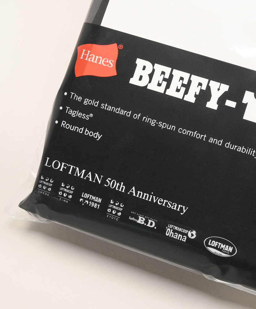 LOFTMAN別注 50th 2P BEEFY S/S T Dark Brown×Off White/ダークブラウン×オフホワイト L(MEN)