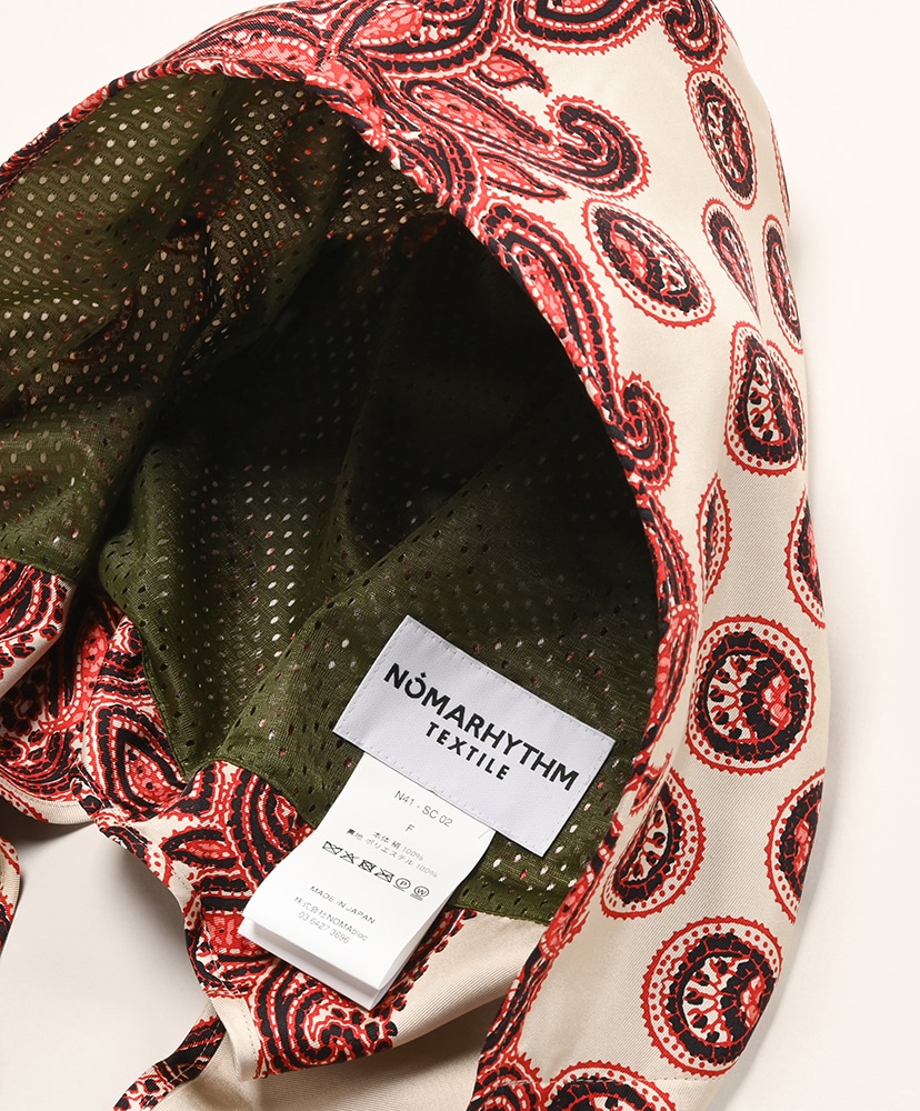 Paisley Silk Hoody Scarf Beige/ベージュ ONE