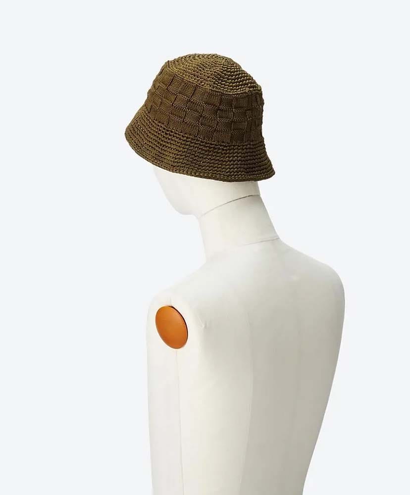 Poly Knit Bucket Hat (Checkerboad) Olive Green/オリーブグリーン F