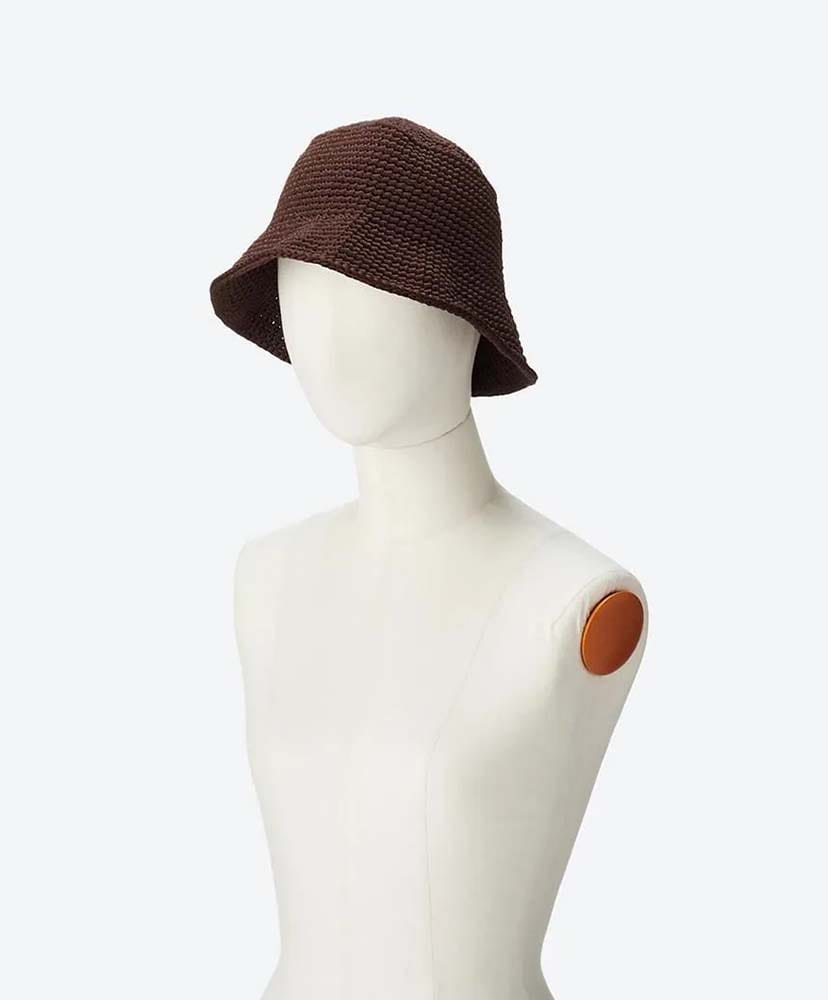 Poly Hand Knit Bucket Hat D.Brown/ダークブラウン F
