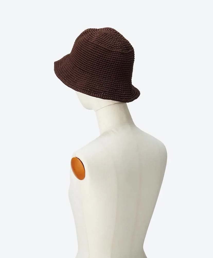 Poly Hand Knit Bucket Hat D.Brown/ダークブラウン F