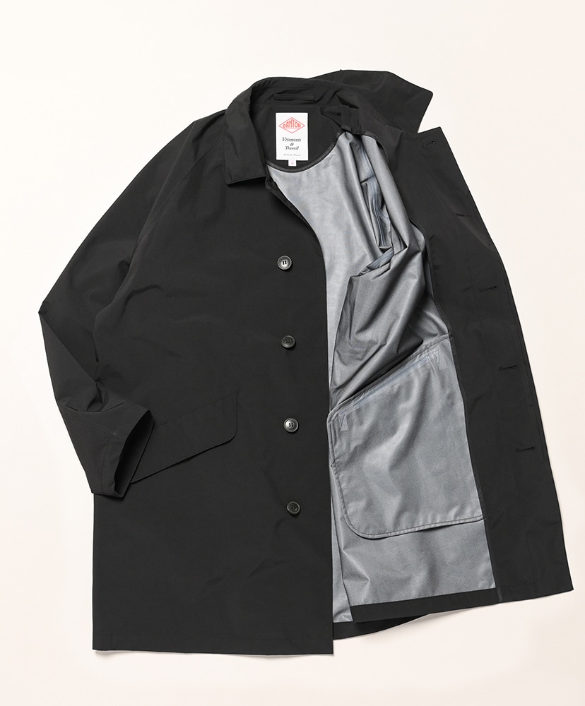 Men's 3-Layer Cloth Balmacaan Mid-length Coat Black/ブラック L(MEN)