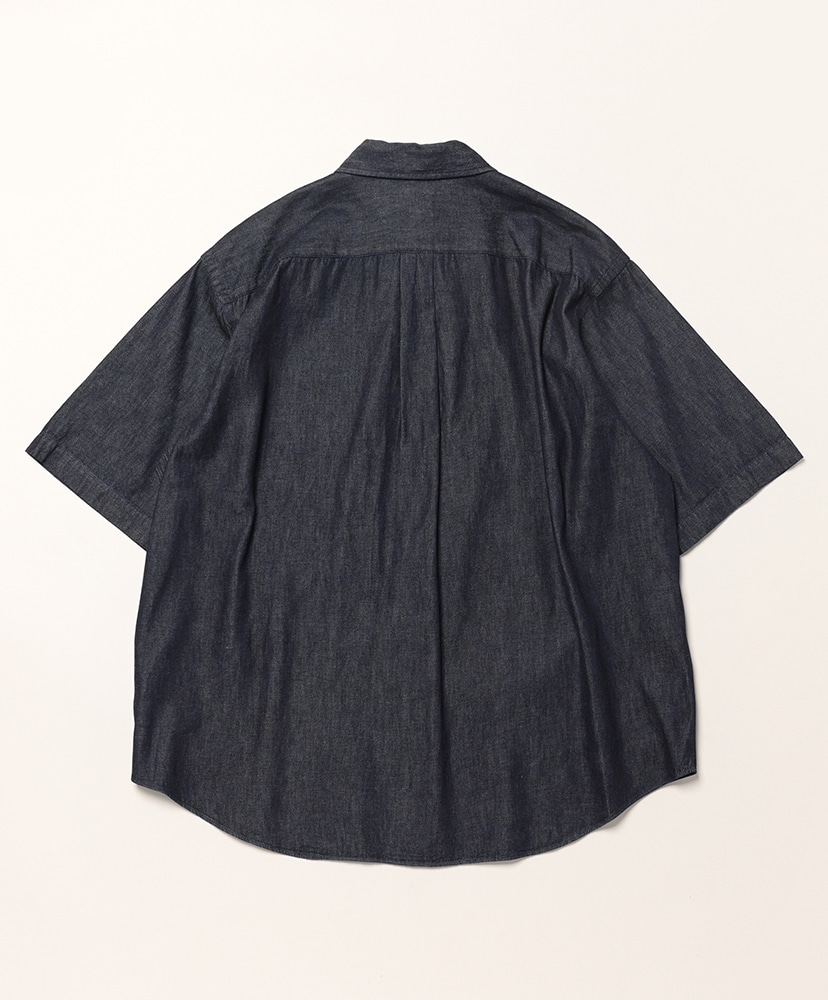 Men's Denim Dungaree Short Sleeve Button-Down Shirt Indigo/インディゴ 40(MEN)