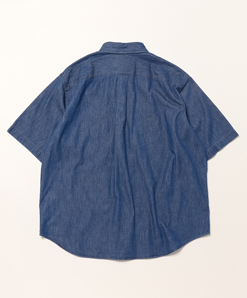 Men's Denim Dungaree Short Sleeve Button-Down Shirt Light Indigo/ライトインディゴ 40(MEN)