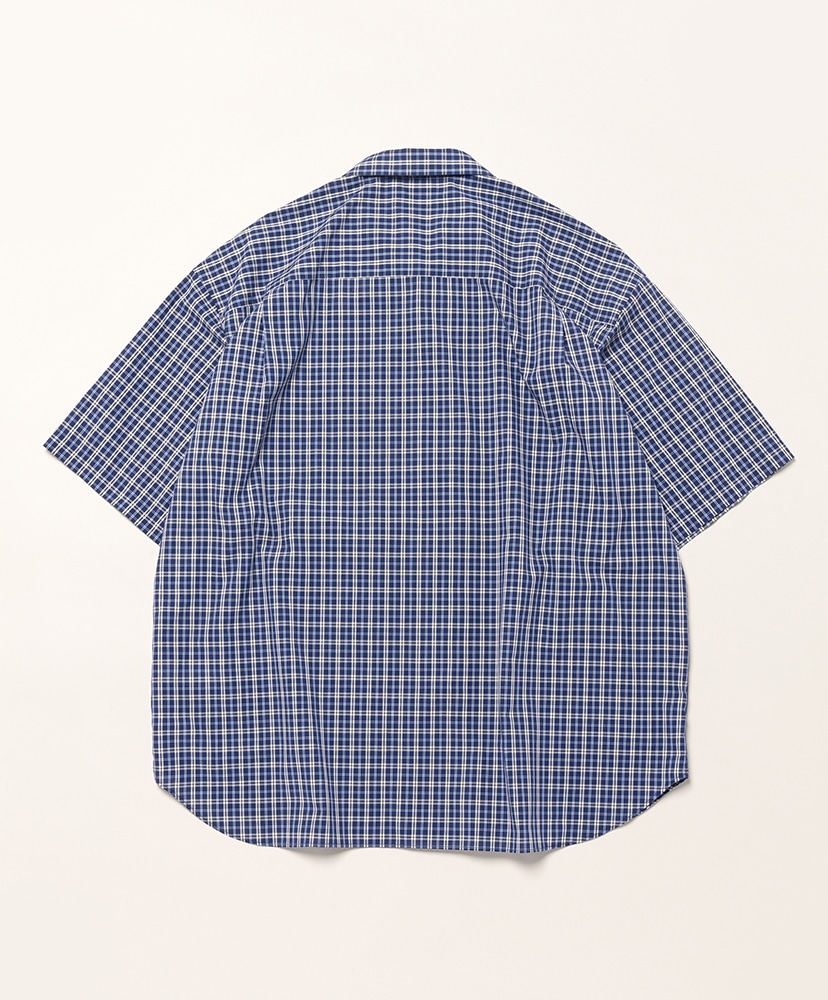 Men's T/C Poplin Short Sleeve Work Shirt Blue×White Check/ブルー×ホワイトチェック 40(MEN)