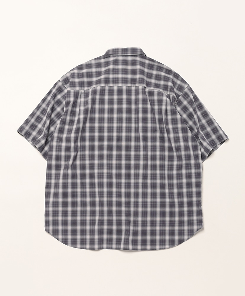 Men's T/C Poplin Short Sleeve Work Shirt Grey×Charcoal Onbre/グレー×チャコールオンブレ 40(MEN)
