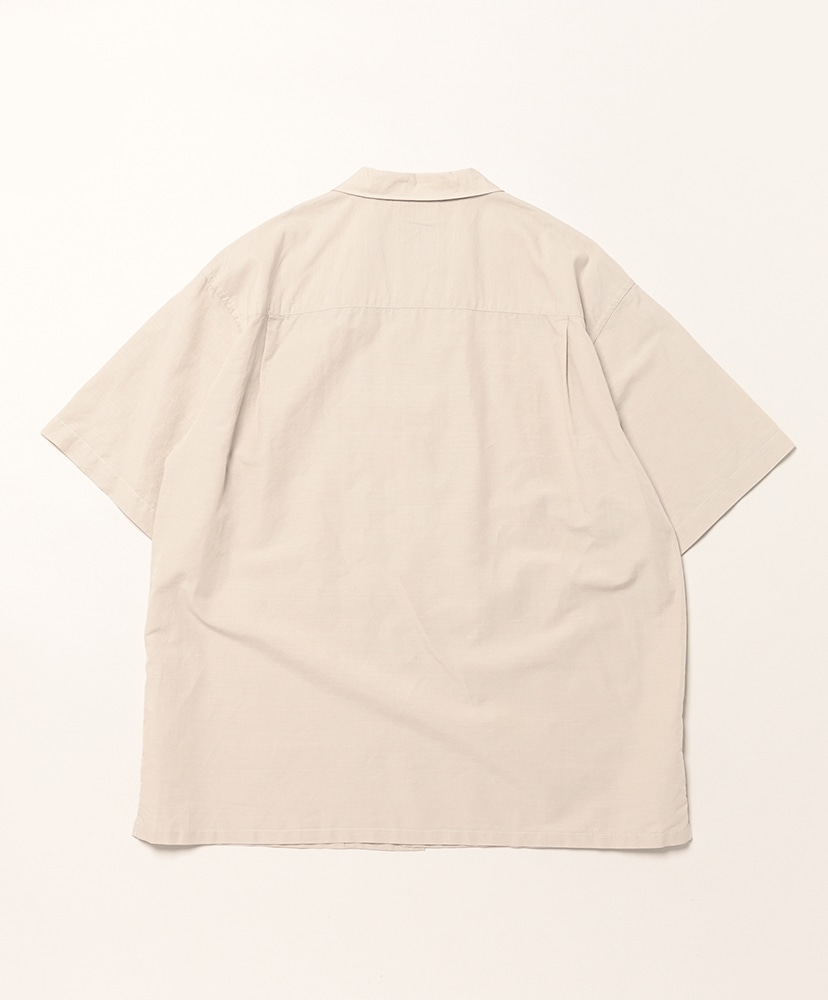 Men's Cotton Linen Slub Open-Collar Shirt Greige/グレージュ 40(MEN)