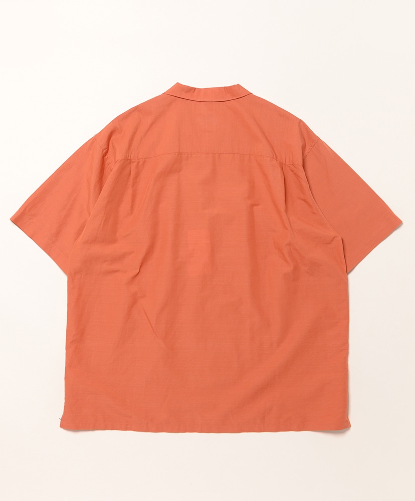 Men's Cotton Linen Slub Open-Collar Shirt Orange/オレンジ 40(MEN)
