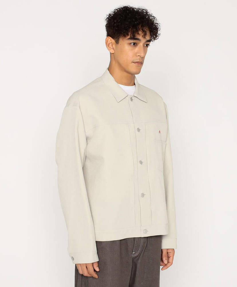 Men's Polyester Twill Jeans Jacket Style Shirt Blouson Greige/グレージュ 40(MEN)